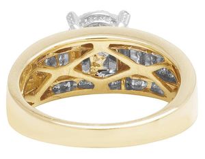 Bague de mariage en diamant rond et baguette Moissanite en argent 925 bijoux de mode pour femmes - Product Image 4