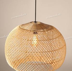 Luminaire design en bambou pour la maison Lampe Steampunk vintage en corde de chanvre Lustres de ferme Luminaire suspendu créatif en rotin - Product Image 6