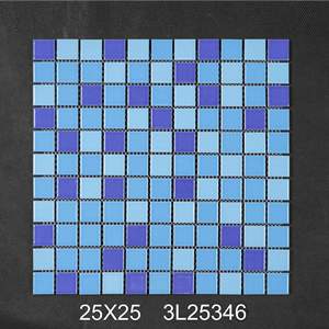 25X25mm <span class=keywords><strong>Kasaro</strong></span> Diseño tradicional Parquet Piscina Azulejos de mosaico de vidrio para decoraciones de villas y piscinas - Product Image 5