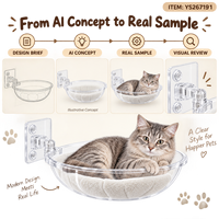 Hamac carré en peluche crème Yangyangpet avec rebord surélevé pour chat, idéal comme perchoir de bureau