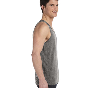Heather Gray Gym Custom logo <b>Vest</b> Tank-top <b>Stringer</b> tank Tops Blank 100% Cotton Ringer tank Tops - Product Image 5