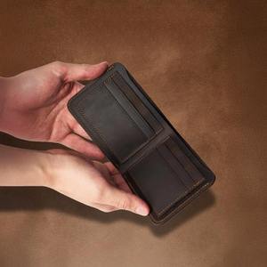 Designer en cuir véritable court portefeuille fermeture étanche plusieurs fentes pour cartes longue durée unisexe pour le bureau et l'extérieur - Product Image 5