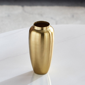 Grand vase en métal doré brillant et haut pour l'intérieur, en fer, aluminium et laiton, pour mariage et décoration intérieure, vase décoratif d'angle - Product Image 1