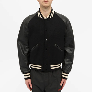 Men's Casual Winter Varsity <b>Jackets</b> Wool Body Leather Sleeves <b>Heated</b> Letterman Design CollegeBaseballjacket for men DDP Shipping - Product Image 2