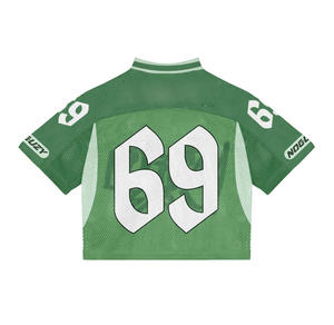 Fábrica personalizada hombre recortada de gran tamaño Vintage Streetwear deportes Retro americano Boxy malla camiseta fútbol Jersey para hombres - Product Image 2