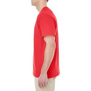 เสื้อยืดผู้ชายขายส่งขายดี สีแดง แบบเรียบ ทรงโอเวอร์ไซส์ ใส่สบายสำหรับฤดูร้อน ผ้าฝ้าย 100% แขนสั้น สไตล์ลำลอง เสื้อยืดเปล่าผู้ชาย 2023 - Product Image 4