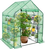 Serres de plain-pied avec la maison verte en plastique extérieure de jardin de couverture durable de PE