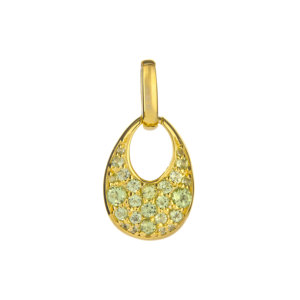 Colgante de Perla Chapado en Rodio Oro Rosa con Peridoto Jilin de 0.57ct - Product Image 1