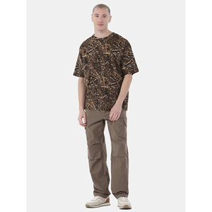 Chemise homme de haute qualité 100% coton respirant Logo personnalisé imprimé Camouflage T-Shirt hommes épaule tombante surdimensionné OEM - Product Image 4