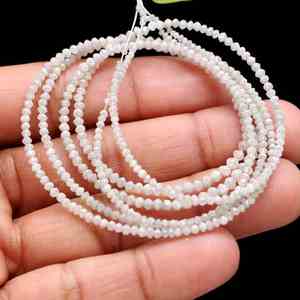 Cuentas de diamantes blancos Rondelle, hebra de diamantes sueltos para hacer joyas, collar, diamante facetado blanco Natural genuino - Product Image 1
