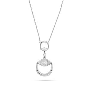 Collier de type sonnette de porte en diamant rond - Product Image 1