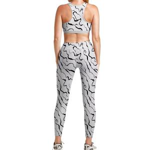 Conjunto de Yoga para Mujer con Estampado de Sublimación 3D Personalizado al por Mayor, Conjunto Deportivo de 2 Piezas sin Costuras, Sujetador Deportivo y Leggings de Secado Rápido y Transpirable para Gimnasio - Product Image 4
