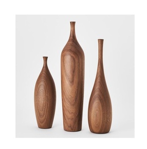 Vases de Table en bois d'acacia de forme Antique, fabricant de nouveau Design, Vases de fleurs en bois d'acacia faits à la main, fournisseur - Product Image 6
