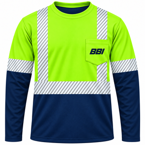 Size 5XL Long Sleeve ANSI Class <b>3</b> High Visibility Safety <b>Polo</b> <b>Shirt</b> Reflective Stripes Customized Logo Color Men's Workwear - Product Image 3