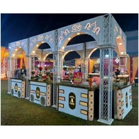 Buffet de restauration de mariage avec panneaux imprimés éclairage LED design pliable pour événements hôtels banquets et réceptions