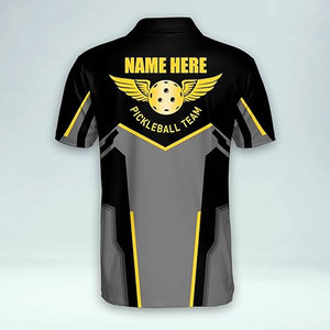 เสื้อกีฬาแขนสั้นผู้ชายเสื้อพิเคิลบอลพิมพ์ลายคอโปโลแห้งเร็วระบายอากาศ - Product Image 6