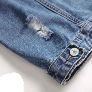 Jeans décontractés à la mode surdimensionnés, vestes en denim, vêtements pour hommes, jeans teints en plaine, vestes délavées au soleil - Product Image 3