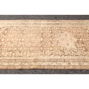 Vintage Turkish Rug Rug 3.6x10.3 ft, <b>Brown</b> Small Geometric Rug - Product Image 5