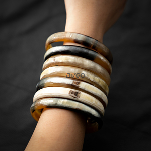 Bracelets mixtes en corne de buffle naturelle plate polie de conception bohème, bracelets d'artisanat de luxe du Vietnam en gros personnalisés acceptent - Product Image 5