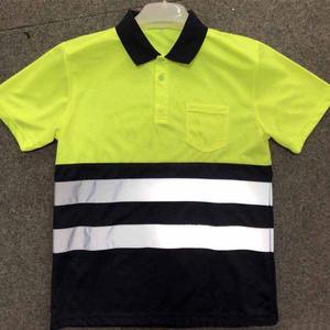 Quick Dry Long Sleeves <b>Hi</b> <b>Vis</b> <b>Orange</b> Construction Worker Wear Reflective Shirts Uniform Clothing with High Visible Strips Tape - Product Image 2