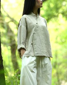 Hauts en lin pour femmes dames Vintage chemise lin Vintage vêtements lin Blouses décontractées à manches longues Boho haut grande taille vêtements - Product Image 2