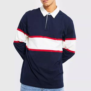 Camisetas de Rugby Personalizadas con Logotipo de Equipo para Hombre, Fabricación OEM, Camiseta de Polo de Rugby de Manga Larga, Material de Algodón con Rayas, Venta al por Mayor Personalizada - Product Image 1