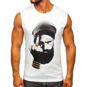 เสื้อแขนกุดสำหรับผู้ชายเสื้อยืดแขนกุดสำหรับออกกำลังกายฟิตเนสขนาดใหญ่พิเศษพิมพ์ลายแบบกำหนดเอง - Product Image 1