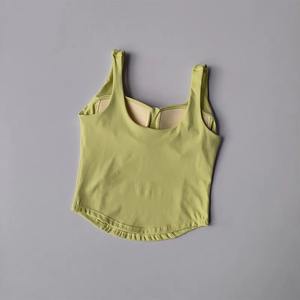 Femmes 2024 respirant trois couches sport soutien-gorge haut sans couture creux dos Yoga gilet pas d'anneau en acier Simple course antichoc gilet - Product Image 2