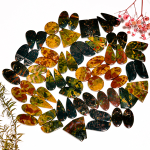 Piedras Preciosas de Cuarzo Sanguíneo Natural de Alta Calidad, Par de Cabujones Sueltos para Joyería, Grado AAA, Tamaño Personalizable - Product Image 2