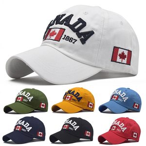 Canada White Country Flag Embossed Hat - One Size Fits Most Adults, 100% Polyester