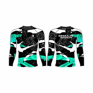 T-shirt de compression pour homme en spandex imprimé par sublimation, à séchage rapide, manches longues, pour le sport, la course à pied, l'entraînement, rash guard - Product Image 2