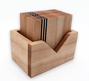 Sous-verres en bois de bambou, de noyer et de hêtre classiques ronds gravés sur mesure, écologiques, pour gravure au laser - Product Image 4