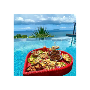 Mesa de ratán de desayuno flotante, ratán sintético de desayuno flotante.-Bandeja flotante de ratán de verano caliente - Product Image 6