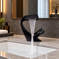 Robinet de lavabo haut de gamme WYRAX en acier inoxydable 304 brossé, moderne et contemporain, à montage sur comptoir, monotrou, avec mitigeur à poignée unique et aérateur en céramique