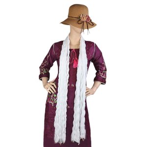 Dupatta Arrugada para Mujer - Blanco - Product Image 2