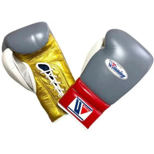 Gants de boxe à lacets Winning Gris Or Rouge Argent Blanc Gants de boxe de compétition Entraînement professionnel Sparring 8oz 10oz 12oz - Product Image 1