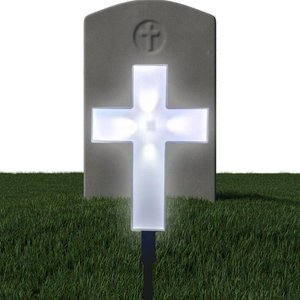 Outdoor Solar Garden Stake Acrylic Solar Crosses for Graves Cemetery,LED Jesus Cross Light,Yard Landscape Solar Cross Light