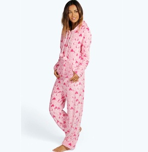 Nueva Navidad polar 100% algodón de talla grande Casual moda conjunto de una pieza monos Jogger con capucha invierno mujer Onesie - Product Image 6