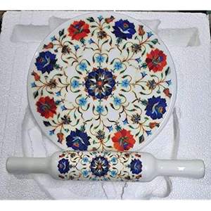 Marble Roller/<b>Rolling</b> <b>Pin</b> with Flower Printed Design for Restaurant & Hotel Supplies Marble <b>Rolling</b> <b>Pin</b> for Maker Chapati - Product Image 4