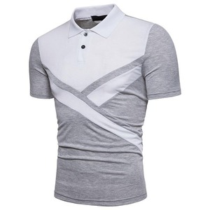 Chemises à manches courtes respirantes avec logo personnalisé uni pour hommes polyester/coton grande taille - Product Image 1