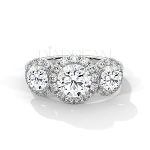 Anillo de compromiso de corte de tres piedras de Plata de Ley 925 más Popular, anillo de boda Original de Halo de diamante cultivado Leb para fiestas de mujeres - Product Image 2