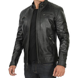 Veste en cuir d'extérieur durable pour hommes, taille plus, veste d'hiver, vente en gros, col montant, vêtements d'extérieur, vestes en cuir pour hommes - Product Image 2