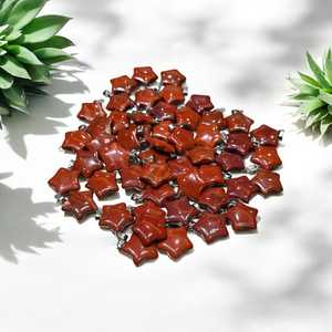 Collar con colgante de pentagrama de piedra de jaspe rojo Natural hecho a mano, cristal de acero inoxidable, amatista, ágata, joyería de piedras preciosas Feng Shui - Product Image 2