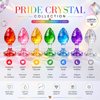 Tapón Anal de Cristal de Lujo Colorido Arcoíris Personalizado, Tapón Anal de Cristal Arcoíris, Juguete Sexual LGBT Pride, Estilo Joyería, Silicona Segura