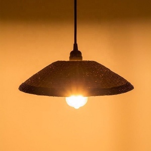 สองโทนสีหญ้าทะเลจี้โคมไฟโคมไฟสานโคมไฟฝาครอบสำหรับตกแต่งบ้านขายส่ง - Product Image 4