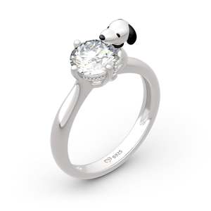 Bague fine en argent sterling Jeulia Hug Me Live in the Present Puppy à coupe ronde - Product Image 2
