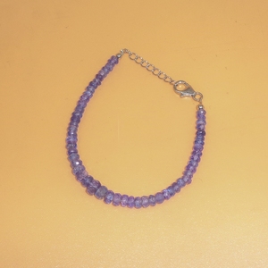 Pulseras de cuentas de tanzanita con cierre de plata, joyería de piedras preciosas naturales, joyería hecha a mano, precio al por mayor - Product Image 5