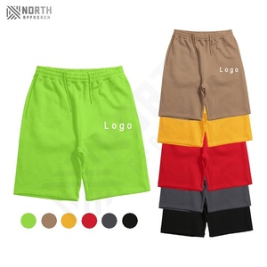 Shorts de sport unisexes pour hommes, en molleton noir personnalisé, style streetwear, motif uni, été, toute l'année, non tissé, pour hommes - Product Image 1