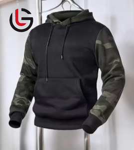 Sudadera con capucha de lana de algodón 100% estilo camuflaje negro para hombre invierno cálido sin forro cómodo y elegante características personalizadas capucha - Product Image 1