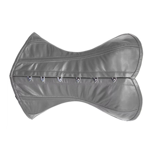 Corset gothique en cuir noir steampunk pour femmes, vente en gros, dernière collection 2025, corset en dentelle, haut de corset, armatures en acier, boutons sur le devant, appliques en plumes - Product Image 3